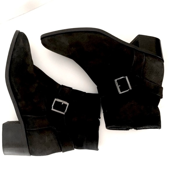 Avellini genuine suede Made in Italy ankle boots block heeled booties 39 size 9 - Picture 2 of 9